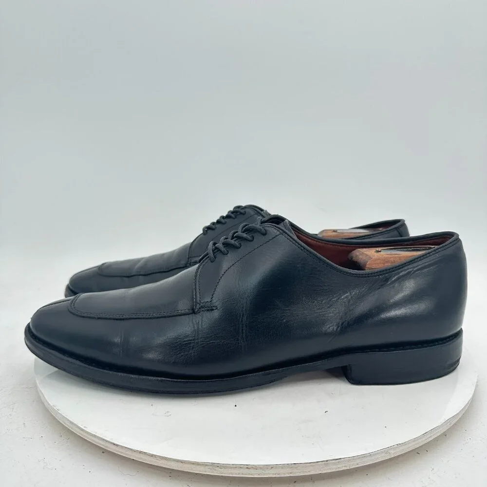 Allen Edmonds Delray Men Size 9.5D Black Leather Split Toe Derby Dress Shoes